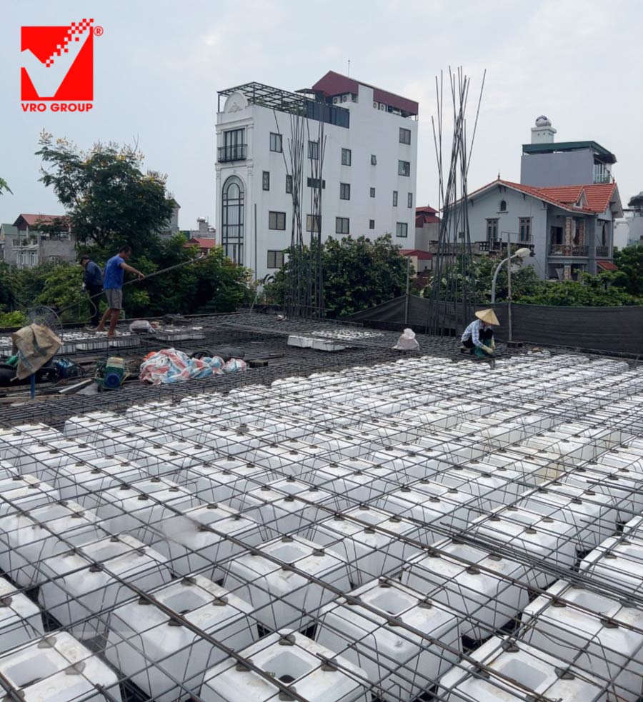Thi công sàn phẳng VRO sàn tầng 3 công trình Đức Vĩnh