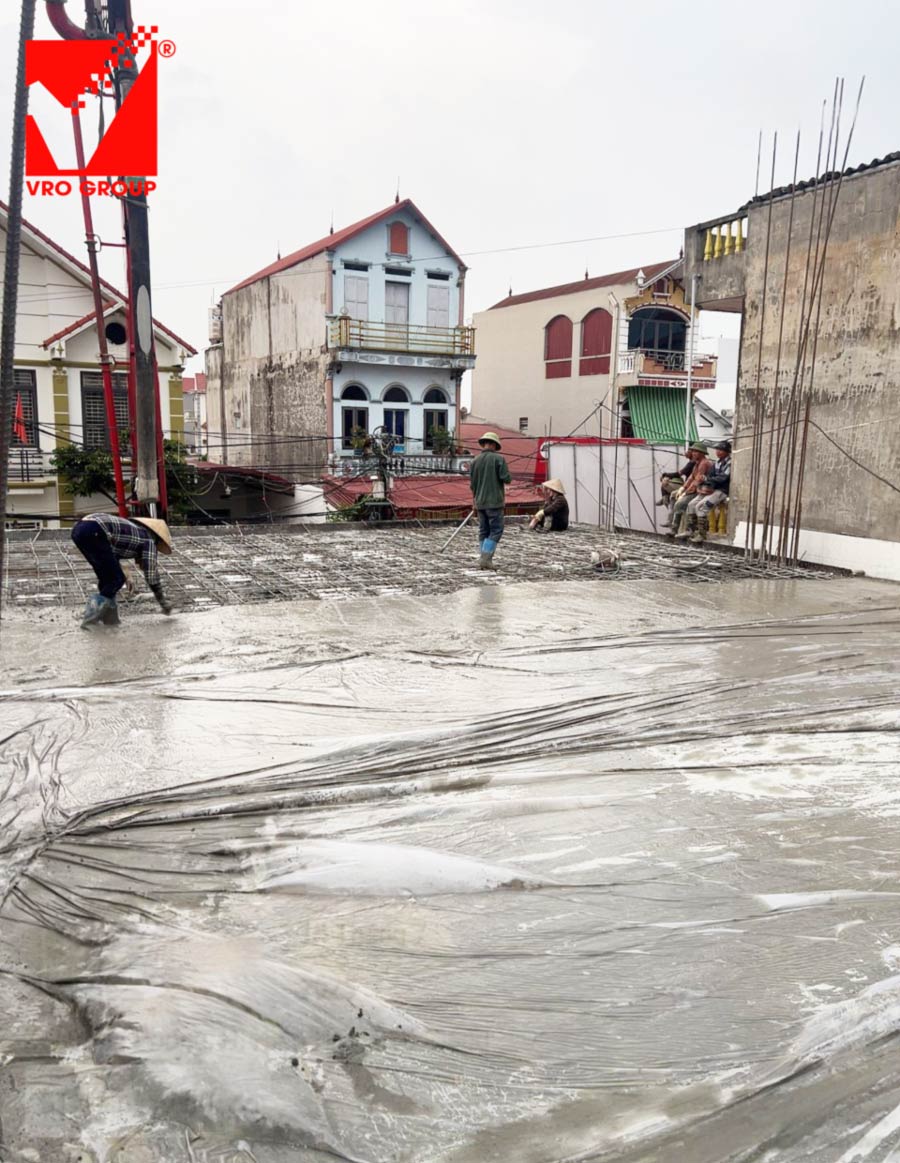 Thi công sàn vượt nhịp 12m dự án Thu Uyên tại Bắc Giang