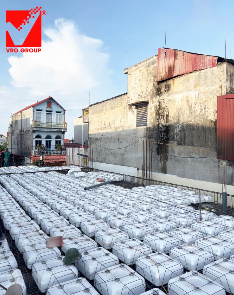 Thi công sàn vượt nhịp 12m dự án Thu Uyên tại Bắc Giang