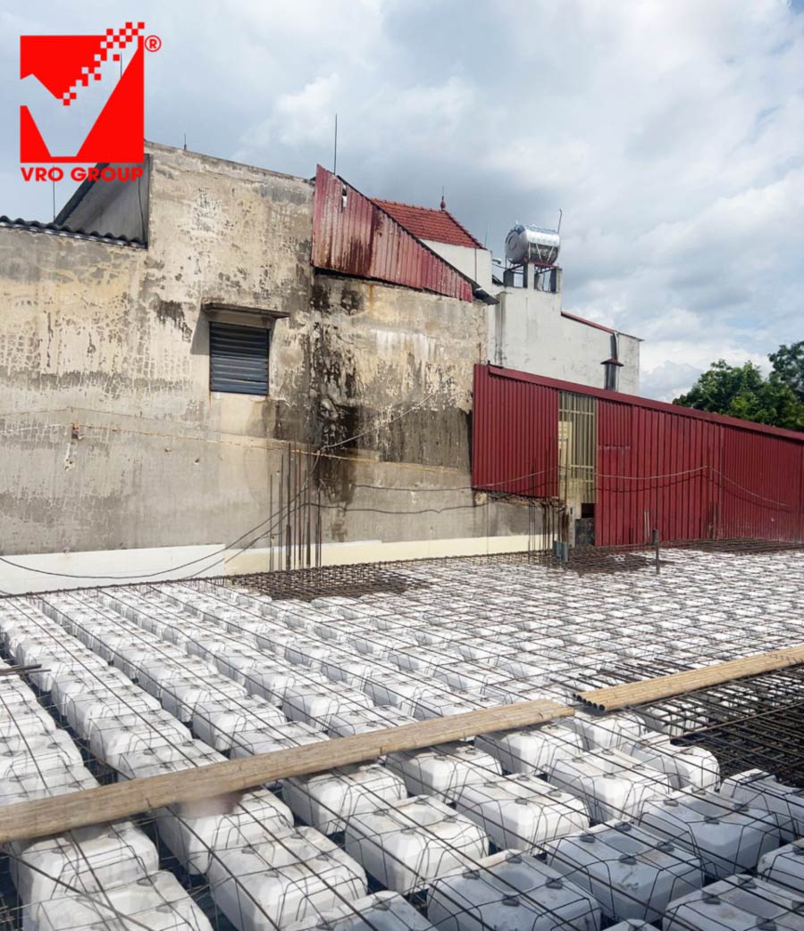 Thi công sàn vượt nhịp 12m dự án Thu Uyên tại Bắc Giang