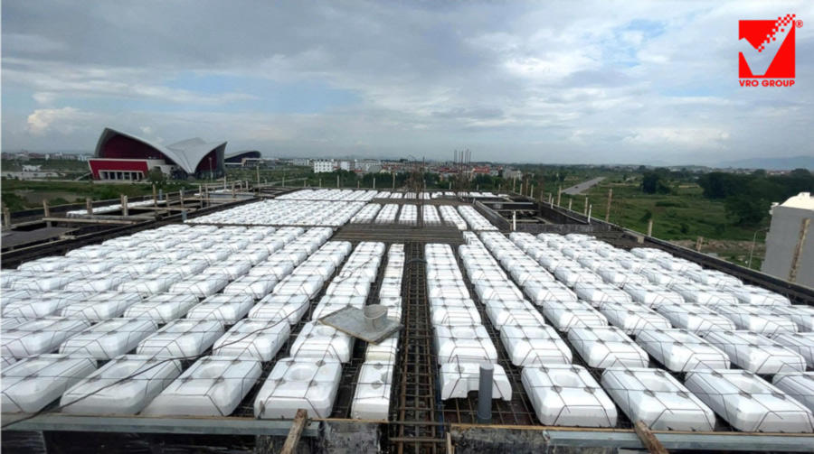 Thi công sàn phẳng VRO tầng tum công trình Minh Huy tại Bắc Giang