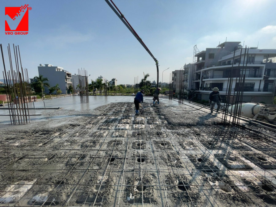 Thi công sàn xốp vượt nhịp lớn công trình Minh Huy tại Bắc Giang