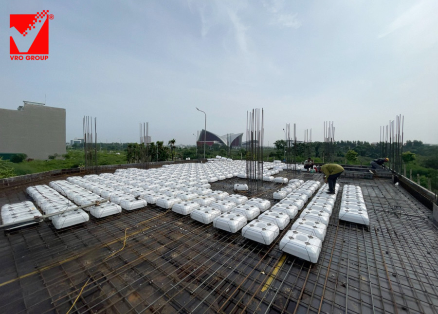 Thi công sàn xốp vượt nhịp lớn công trình Minh Huy tại Bắc Giang