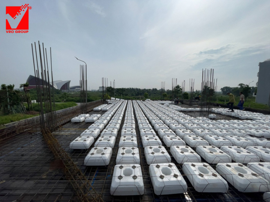 Thi công sàn xốp vượt nhịp lớn công trình Minh Huy tại Bắc Giang