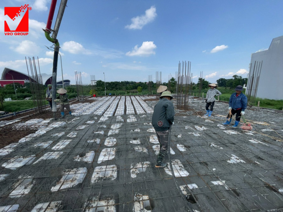 Thi công sàn xốp vượt nhịp lớn công trình Minh Huy tại Bắc Giang