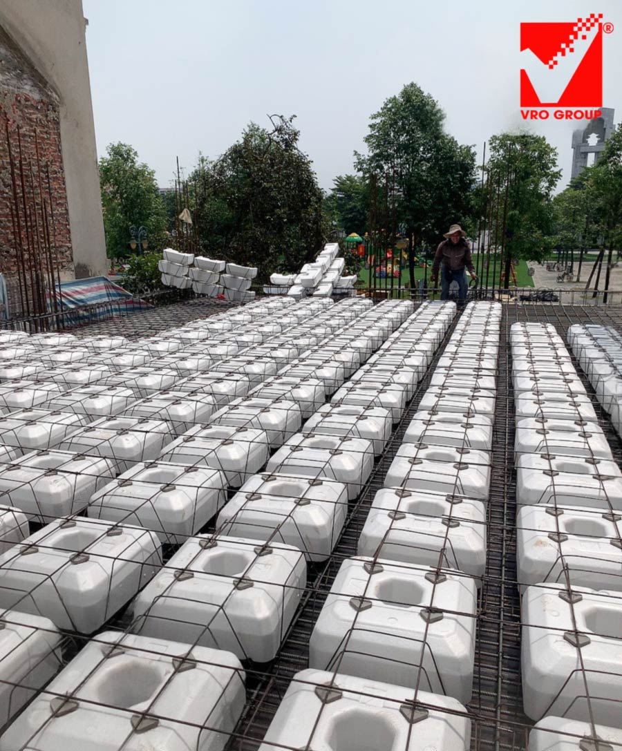 Thi công sàn phẳng lõi xốp VRO công trình Quang Đáng - Bắc Ninh