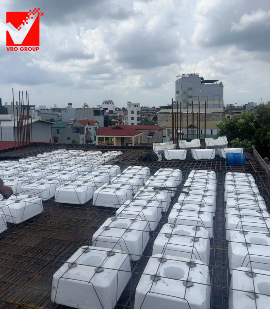 Thi công sàn phẳng công trình PHúc Hưng - Long Biên