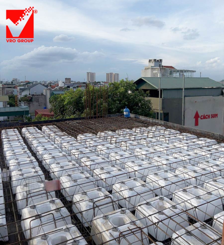 Thi công sàn phẳng công trình PHúc Hưng - Long Biên