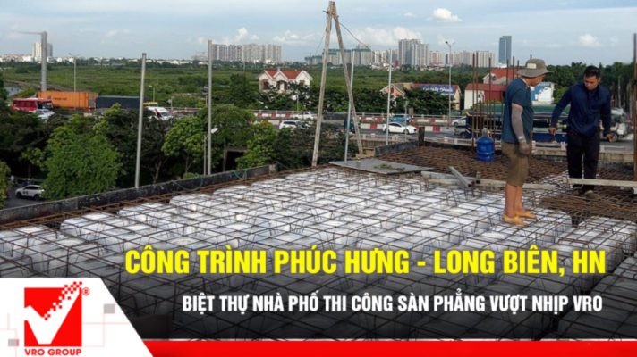 Thi công sàn phẳng công trình PHúc Hưng - Long Biên