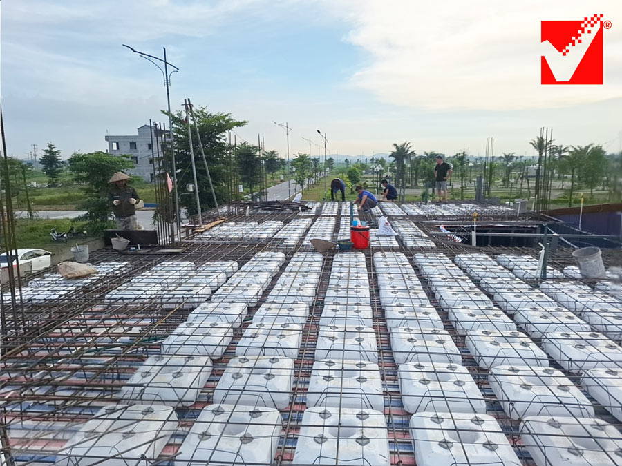 Sàn phẳng VRO công trình Hương Giang tại Bắc Giang