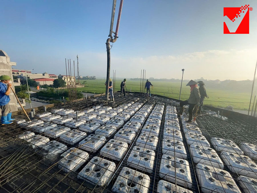 Sàn phẳng VRO công trình Hương Giang tại Bắc Giang