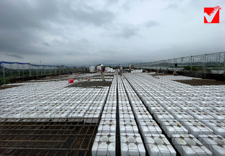 Thi công sàn phẳng VRO công trình Văn phòng Tân Thanh - Hà Nội