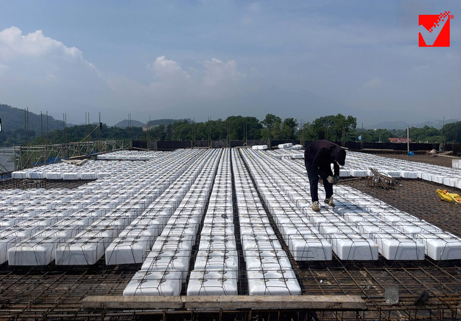 Thi công sàn phẳng VRO công trình Văn phòng Tân Thanh - Hà Nội