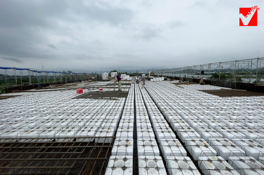 Thi công sàn phẳng VRO công trình Văn phòng Tân Thanh - Hà Nội