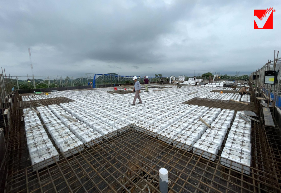 Thi công sàn phẳng VRO công trình Văn phòng Tân Thanh - Hà Nội