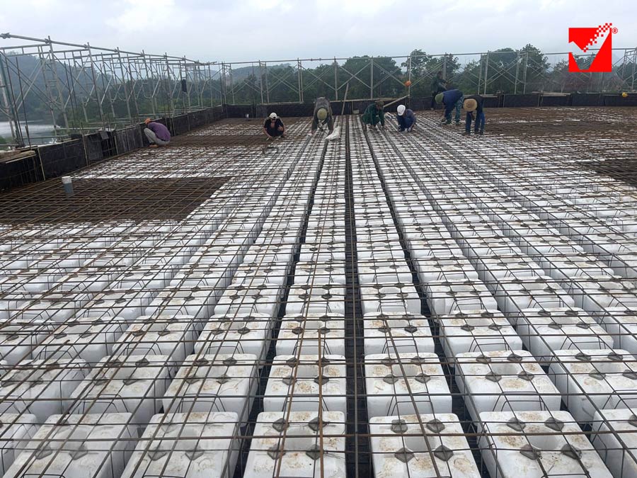 Thi công sàn phẳng VRO công trình Văn phòng Tân Thanh - Hà Nội