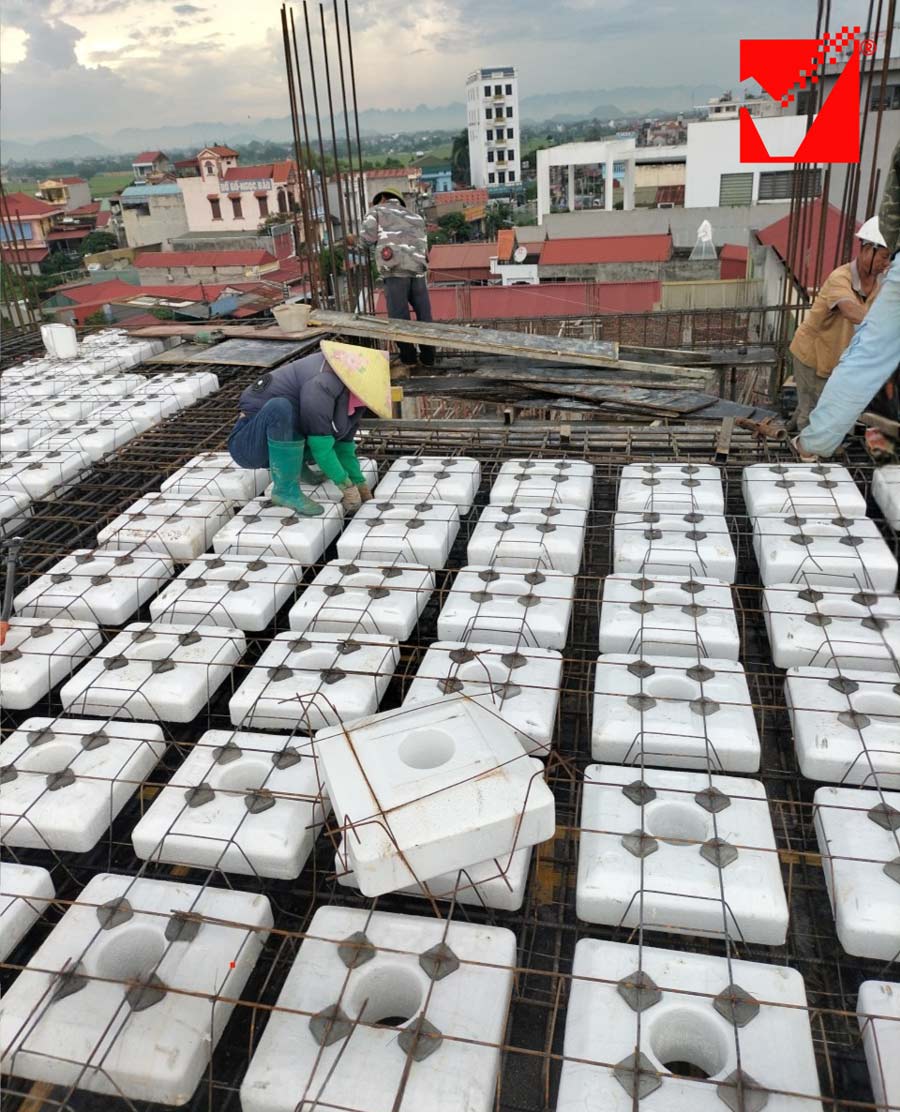 Thi công sàn phẳng VRO công trình Thanh Tuấn - Hà Nam