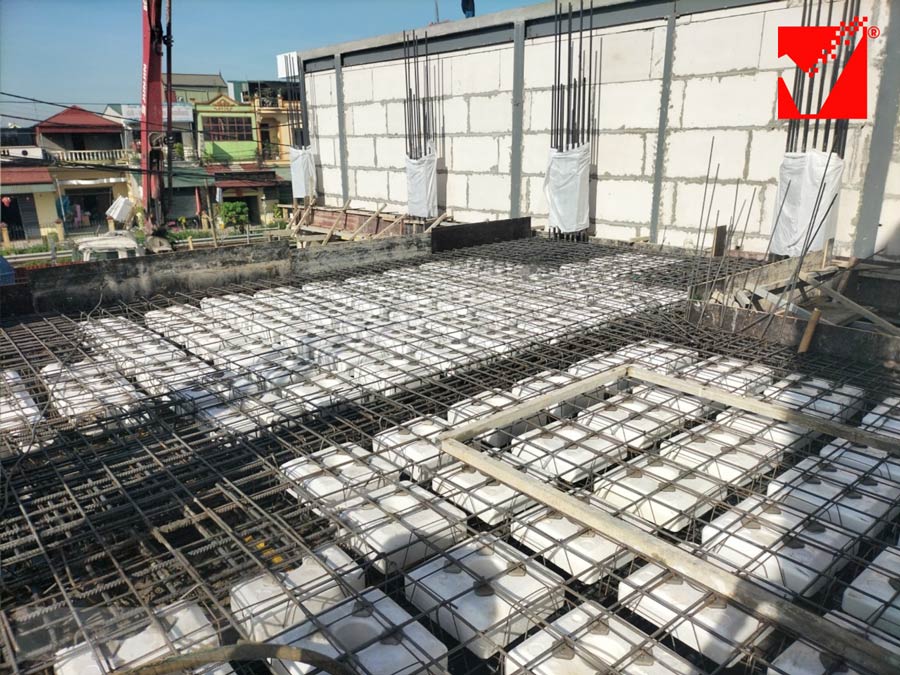 Thi công sàn phẳng VRO công trình Thanh Tuấn - Hà Nam