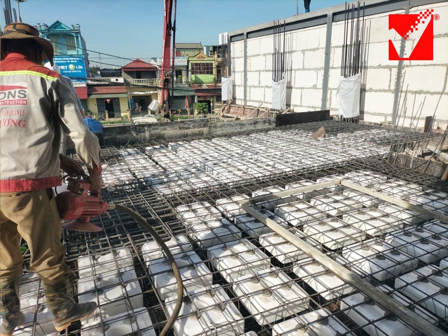 Thi công sàn phẳng VRO công trình Thanh Tuấn - Hà Nam