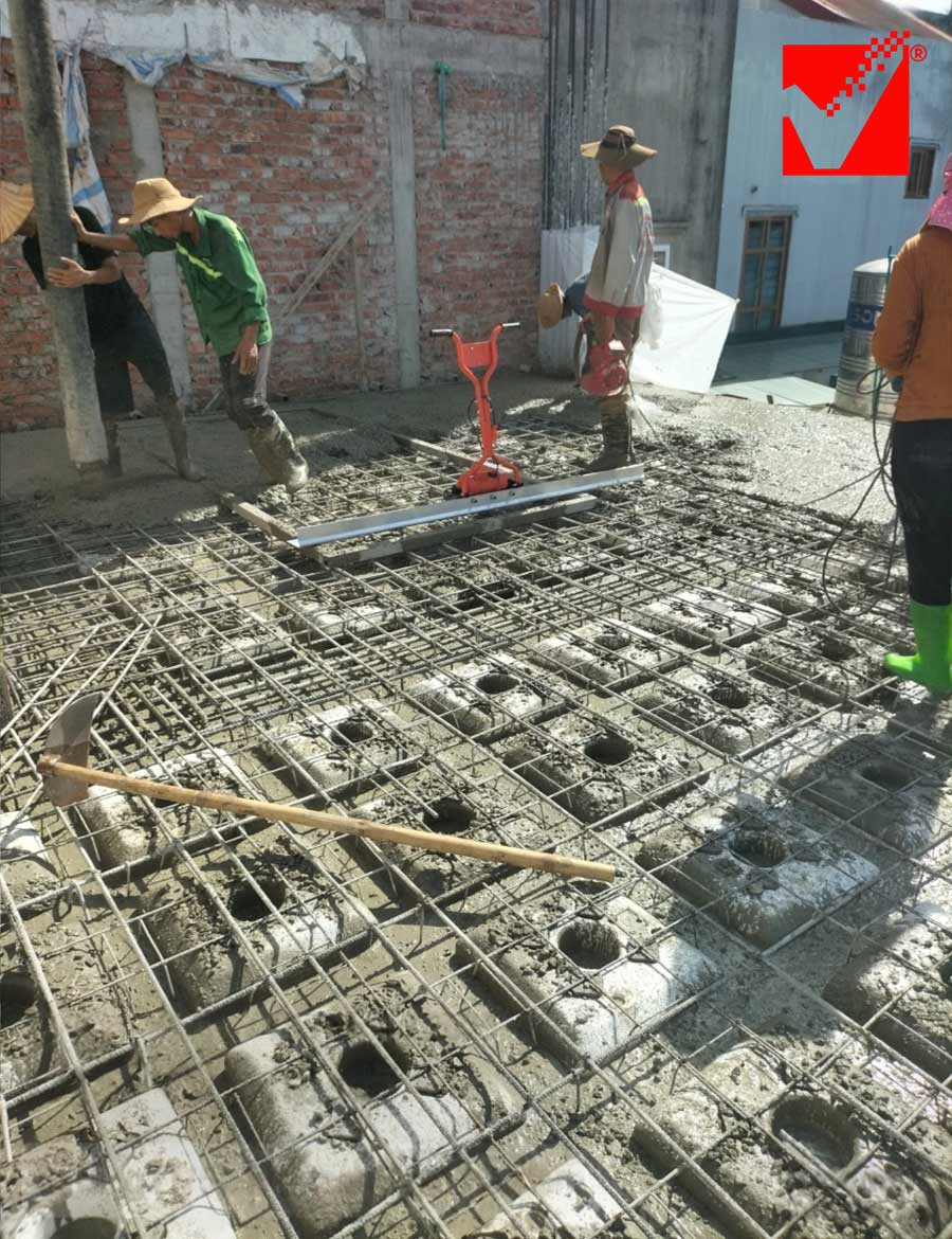 Thi công sàn phẳng VRO công trình Thanh Tuấn - Hà Nam