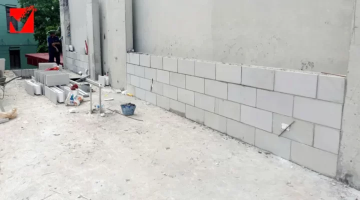 Xây lên tường gạch bê tông nhẹ
