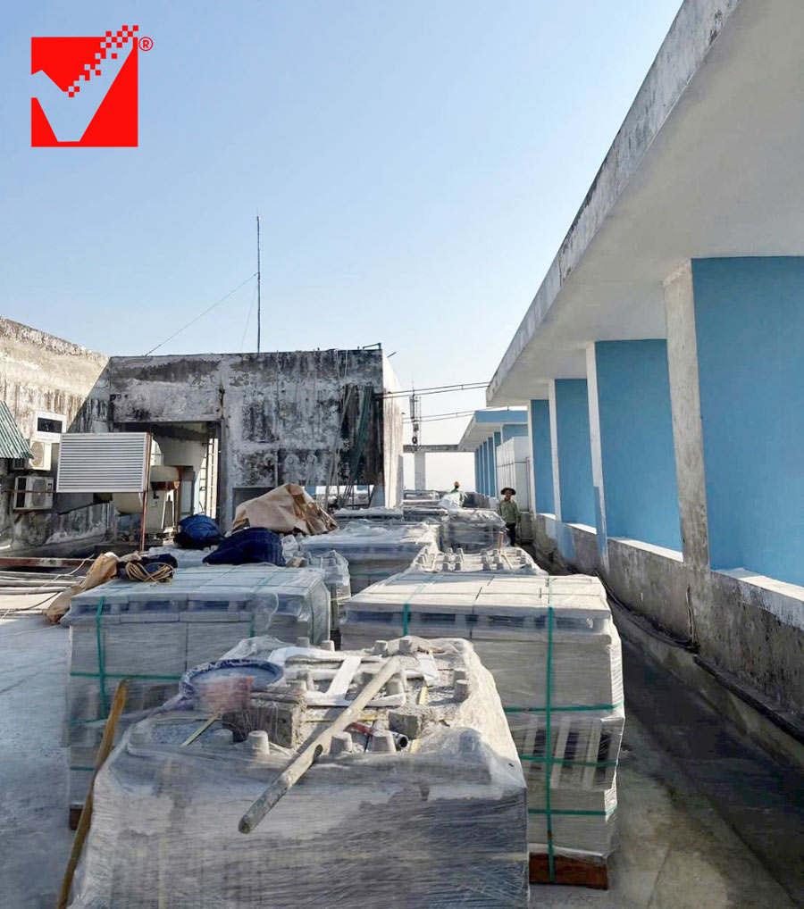 Gạch chống nóng mái GM-VRO công trình Học viện hậu cần