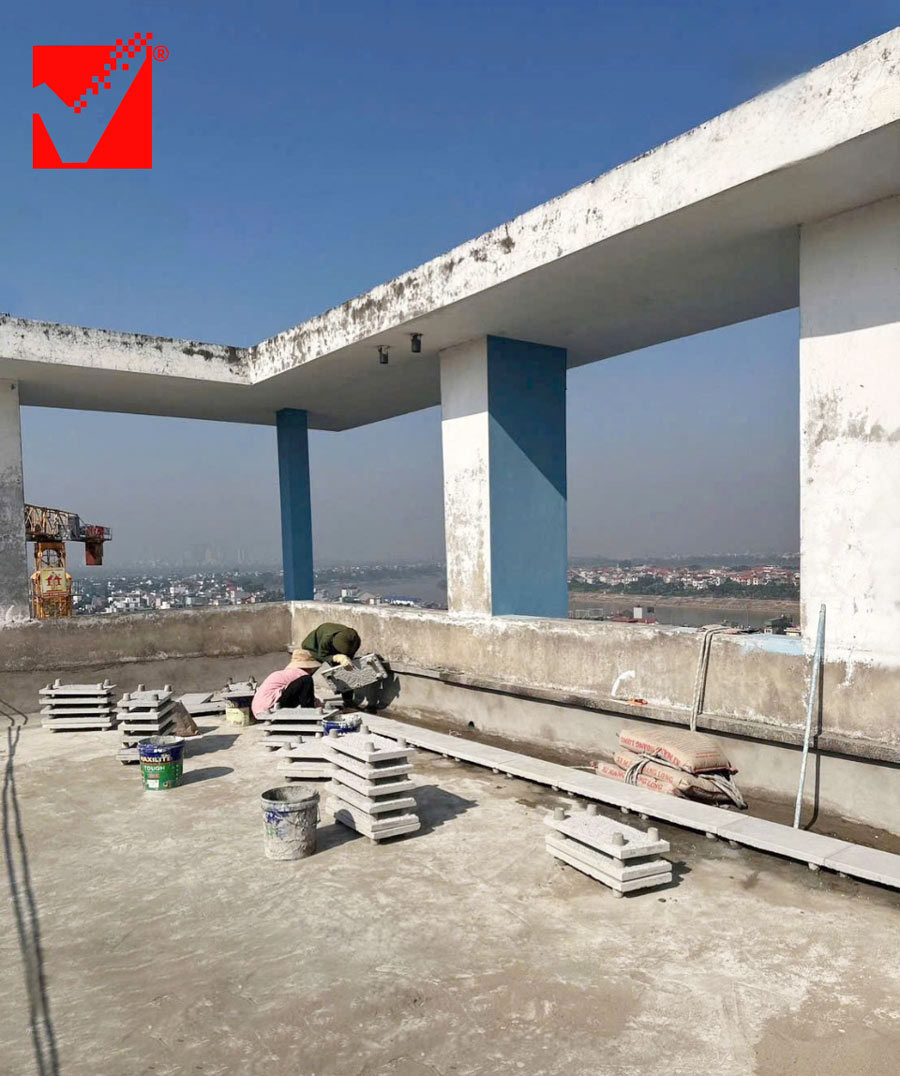 Gạch chống nóng mái GM-VRO công trình Học viện hậu cần