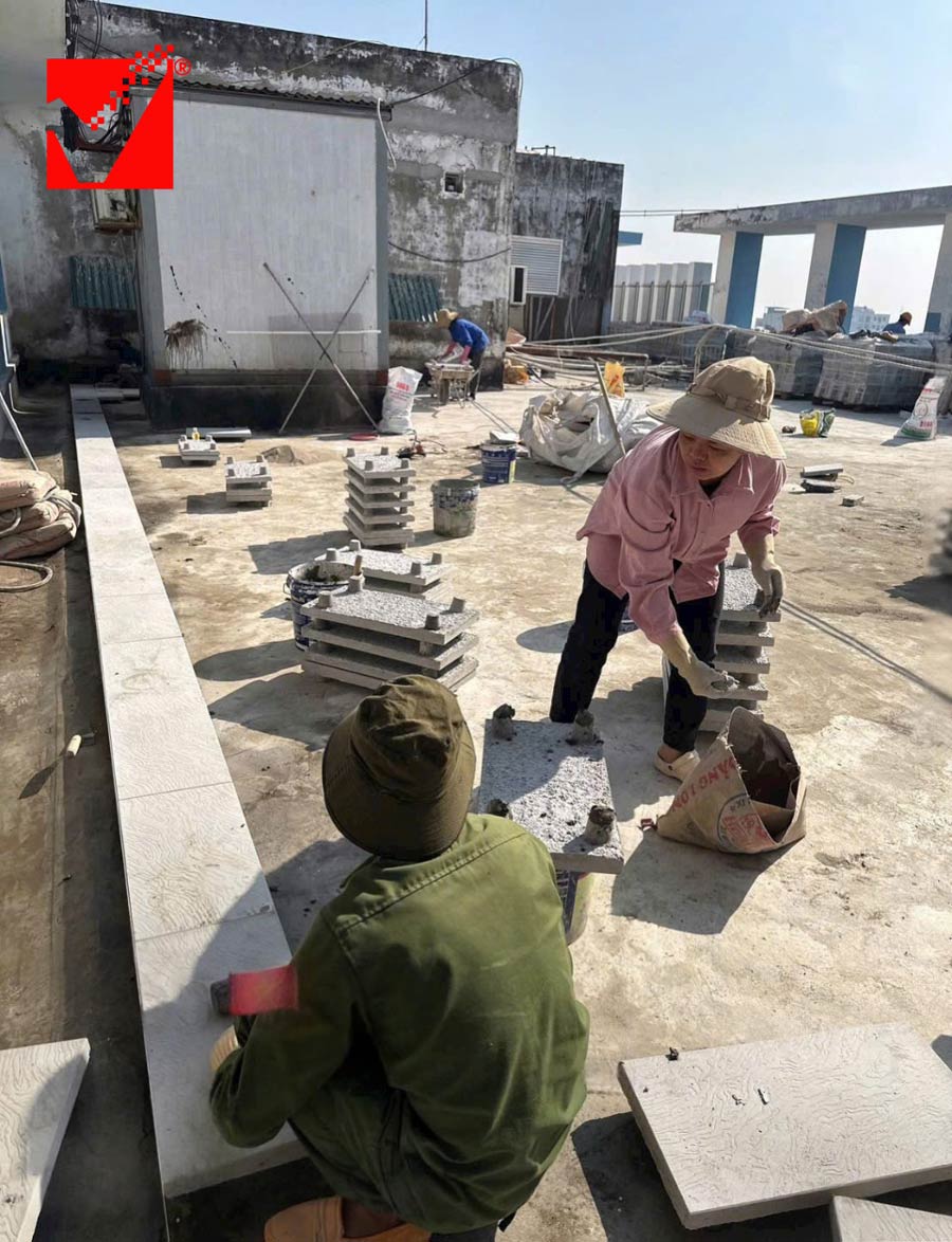 Gạch chống nóng mái GM-VRO công trình Học viện hậu cần