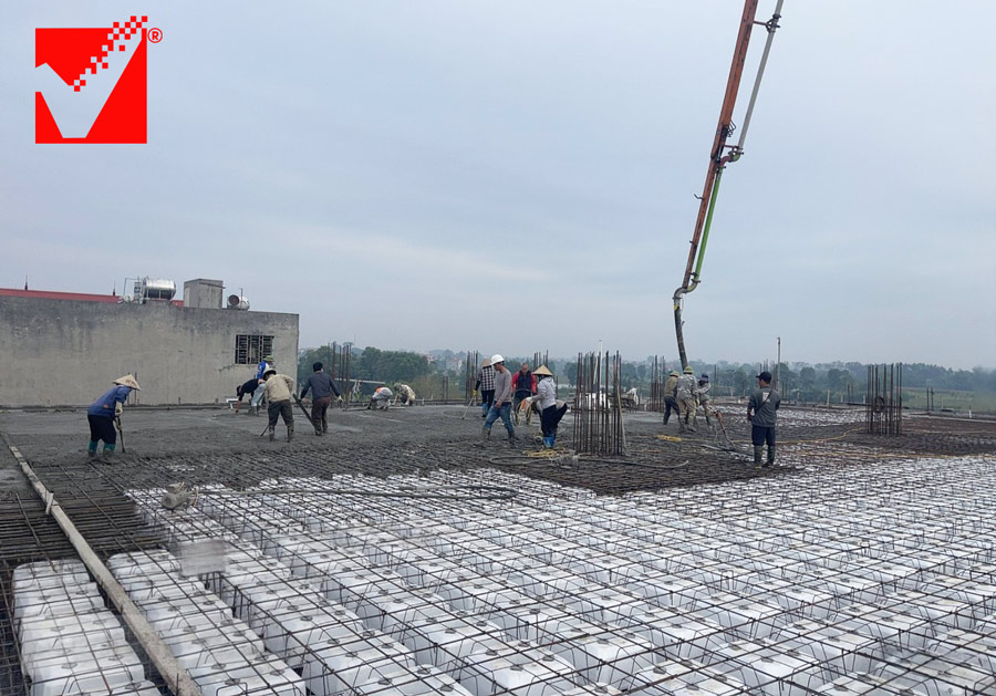 Sàn vượt nhịp VRO công trình TTTM Bắc Giang