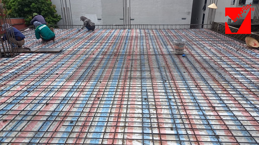 Thi công sàn phẳng hộp xốp VRO công trình Kim Hùng