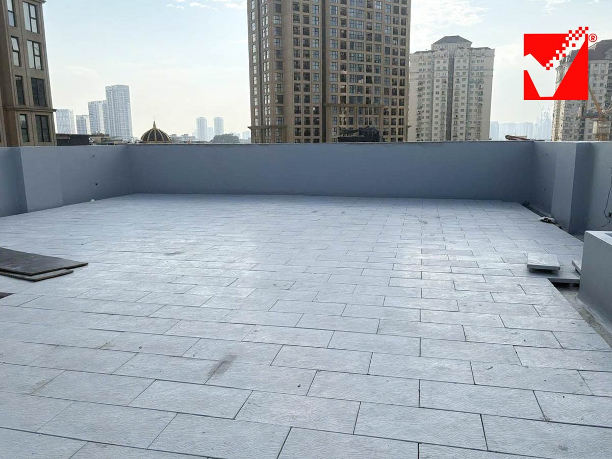 Thi công gạch chống nóng mái NOXH tại Lào Cai