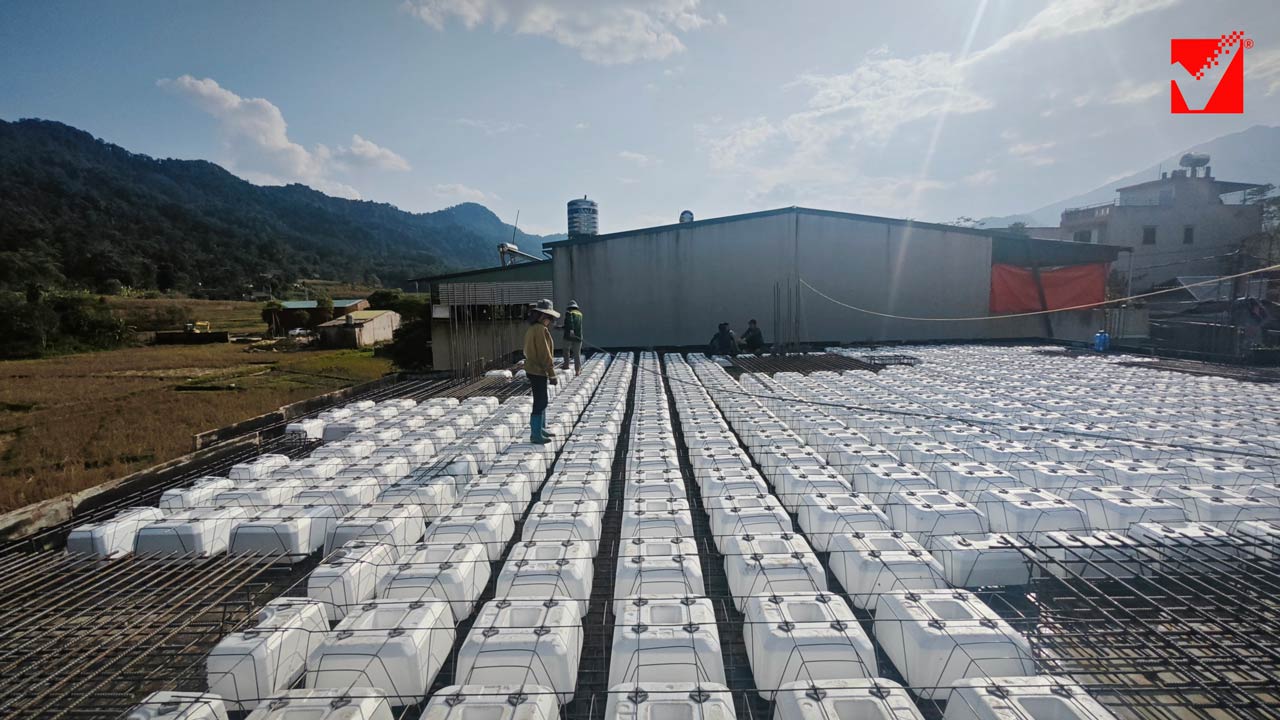 Thi công sàn hộp xốp VRO công trình Văn Anh