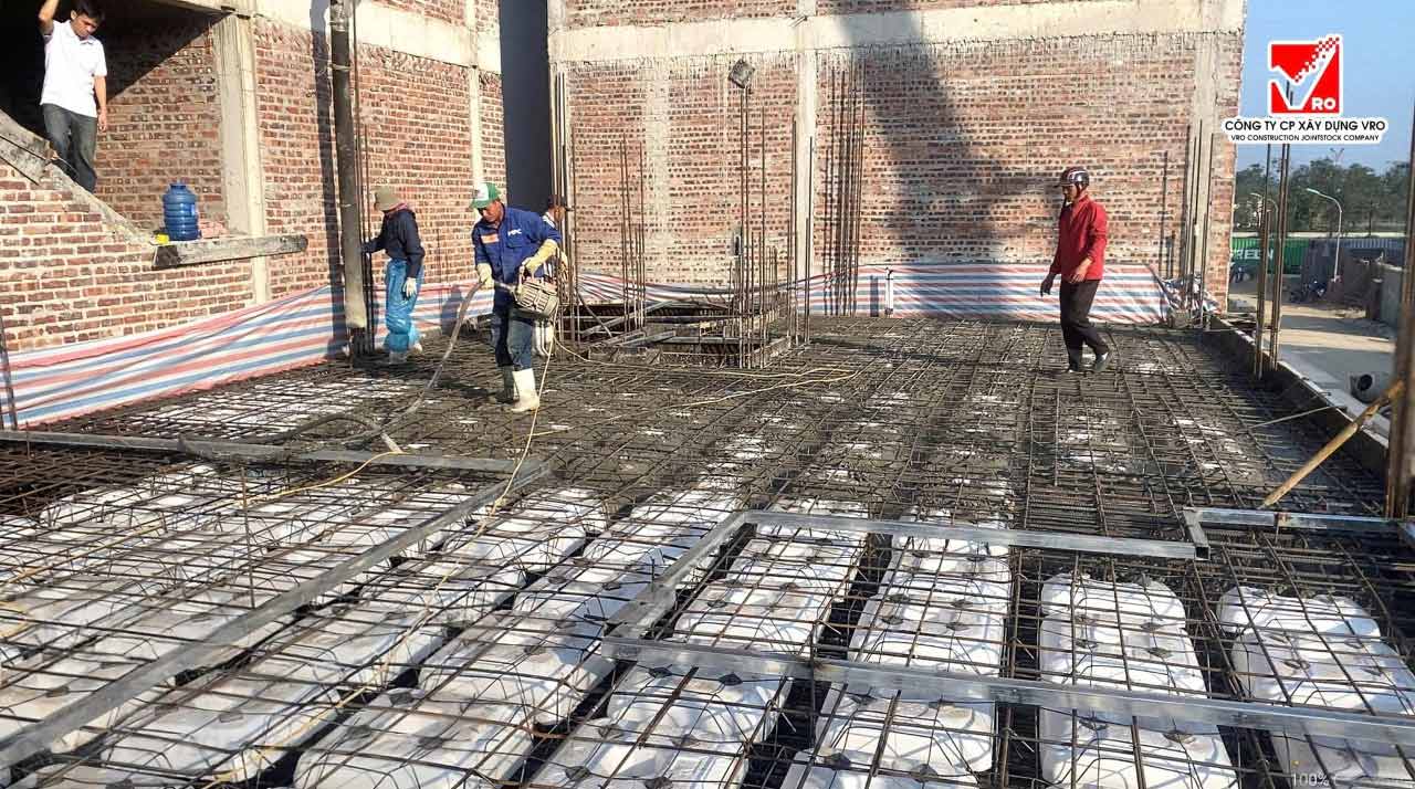 Thi công sàn xốp công trình Thu Ngân