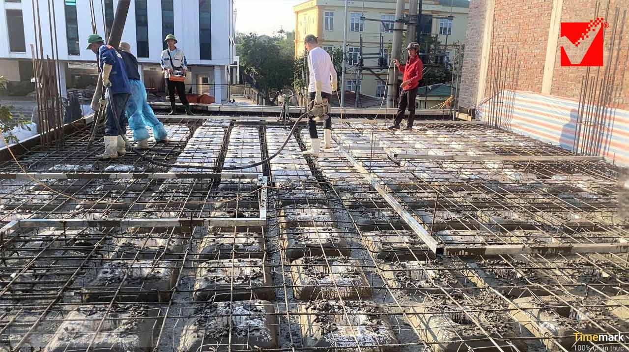 Thi công sàn xốp công trình Thu Ngân