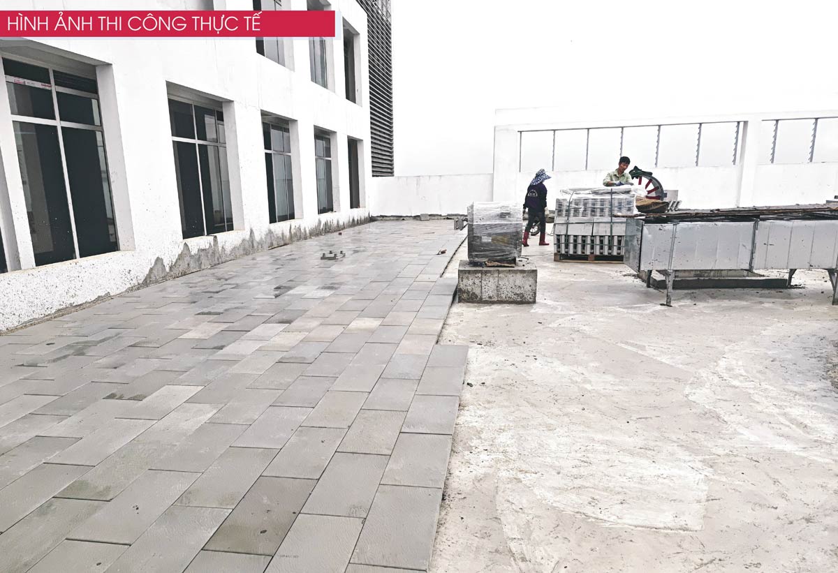 Gạch lát sân thượng VRO thiết kế vân nổi