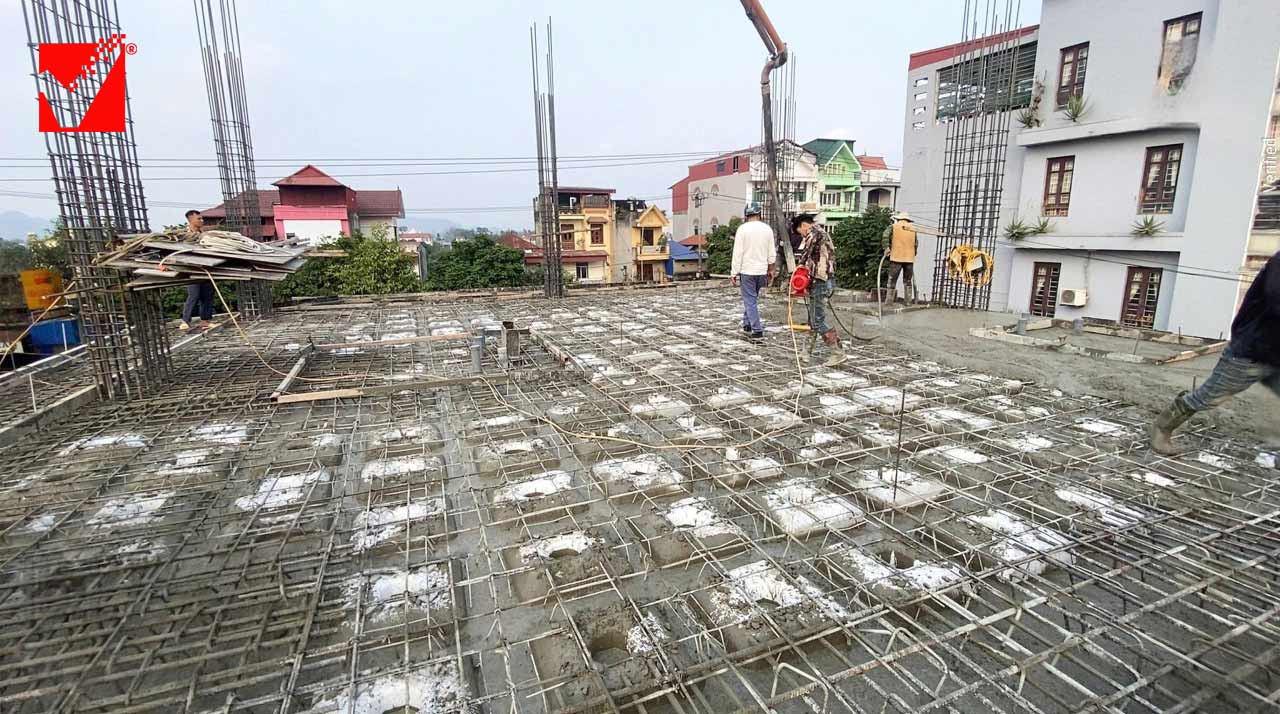 Sàn phẳng VRO công trình VP Bắc Cạn TP Thái Nguyên