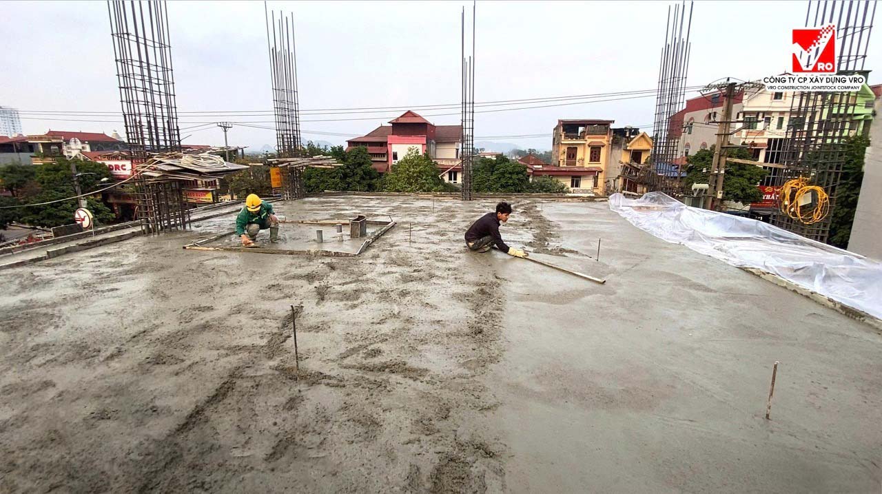 Sàn phẳng VRO công trình VP Bắc Cạn TP Thái Nguyên