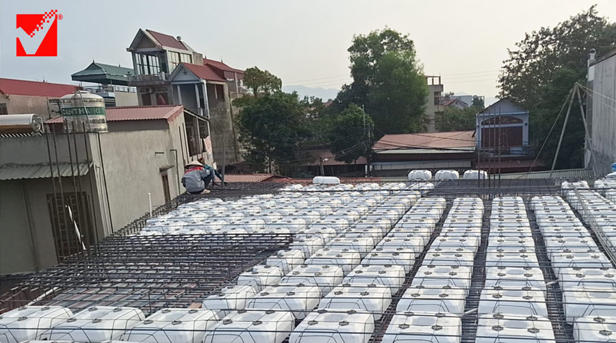 Thi công sàn vượt nhịp lớn VRO công trình Thanh Túc tại BG