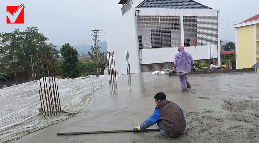 Thi công sàn vượt nhịp lớn VRO công trình Thanh Túc tại BG