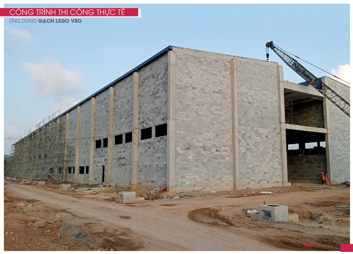 Công trình thi công thực tế gạch nhẹ VRO