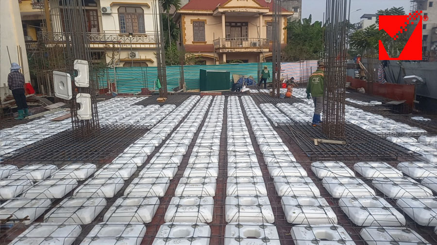 Sàn phẳng lõi xốp công trình Thành Long tại Hà Nội