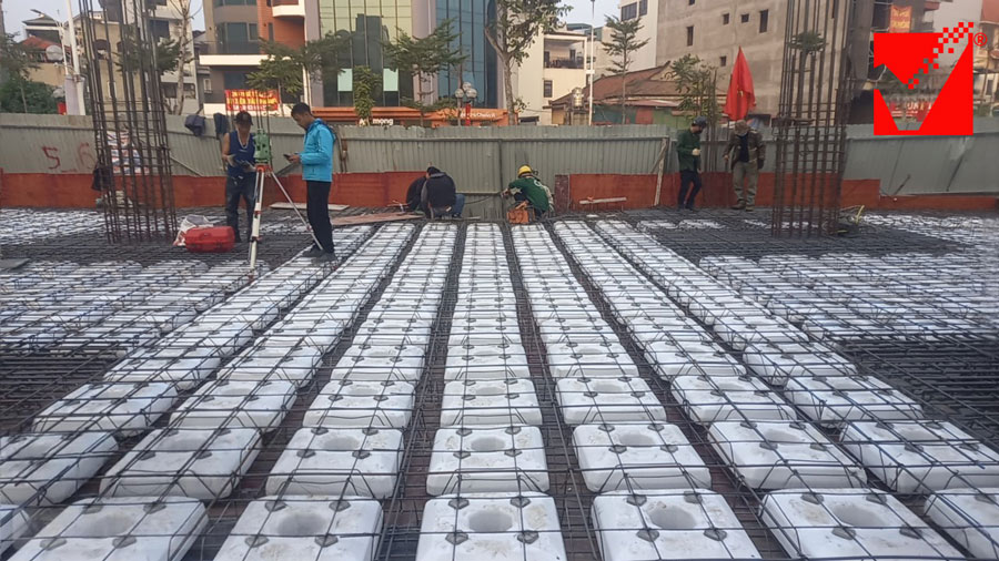 Sàn phẳng lõi xốp công trình Thành Long tại Hà Nội