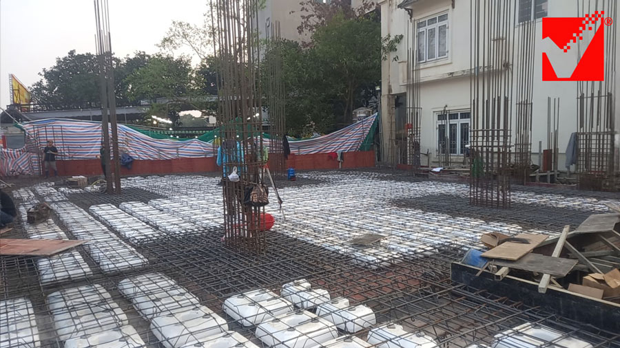 Sàn phẳng lõi xốp công trình Thành Long tại Hà Nội