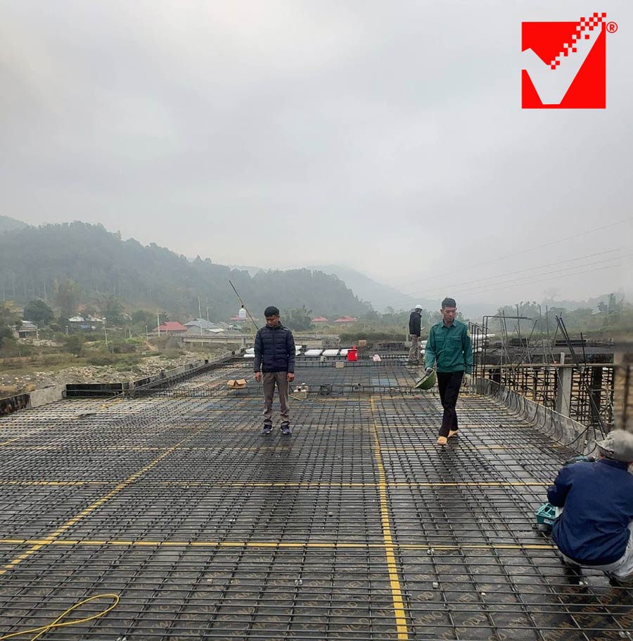 Sàn phẳng công trình nhà điều hành Lai Châu