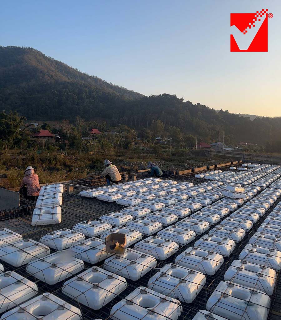 Sàn phẳng công trình nhà điều hành Lai Châu