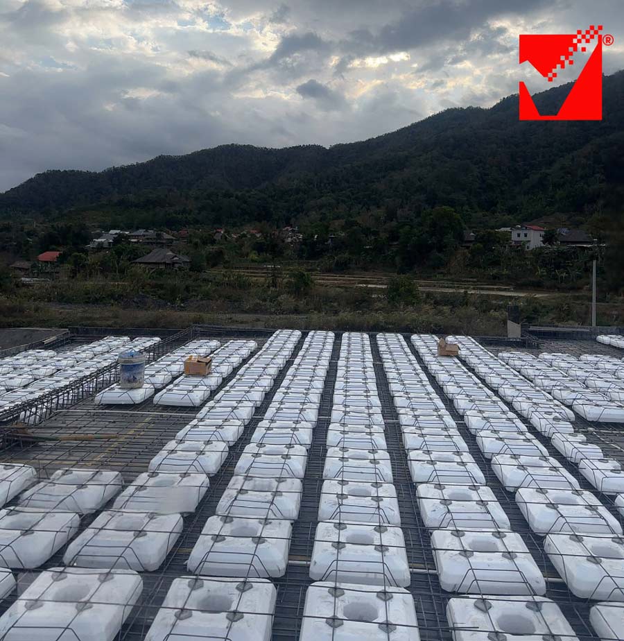 Sàn phẳng công trình nhà điều hành Lai Châu