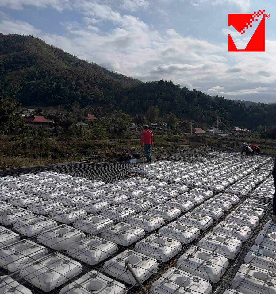 Sàn phẳng công trình nhà điều hành Lai Châu