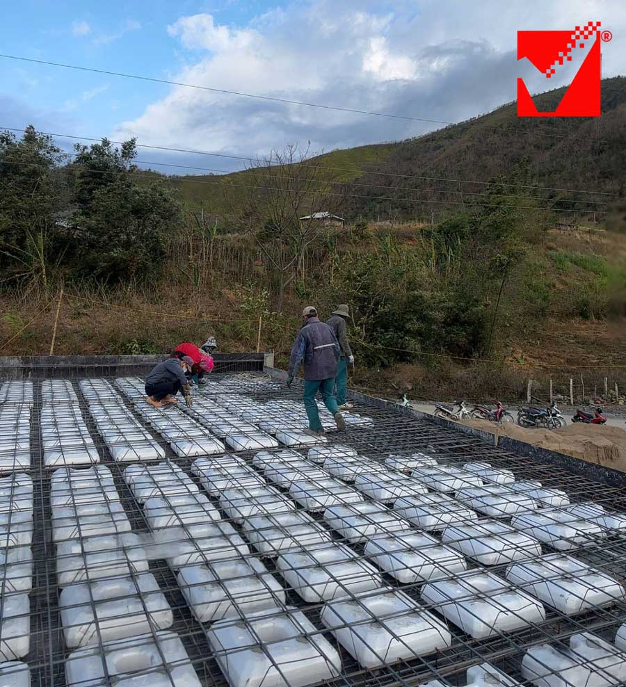 Sàn phẳng công trình nhà điều hành Lai Châu