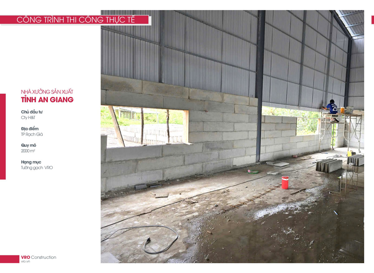 Dự án thi công gạch bê tông nhẹ G-VRO