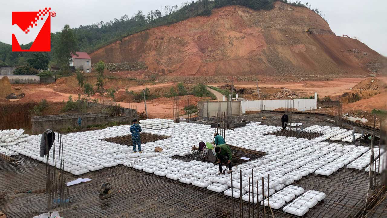 Thi công sàn phẳng công trình Ngọc Mãi tại Thái Nguyên